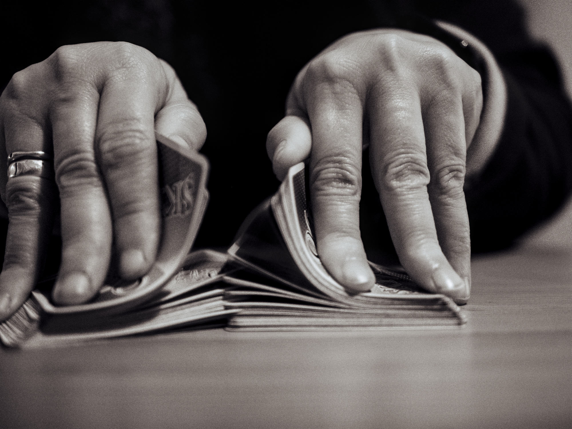 a deck of cards being shuffled.