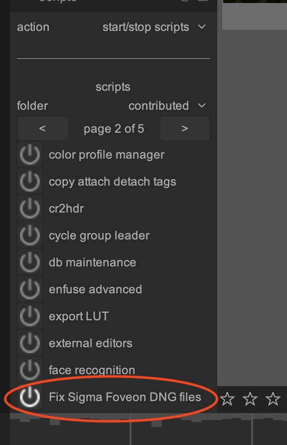 Screenshot showing where to activate the script.
